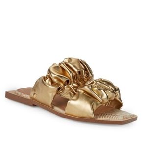 New Sam Edelman Circus Squared Toe Sandal in Gold